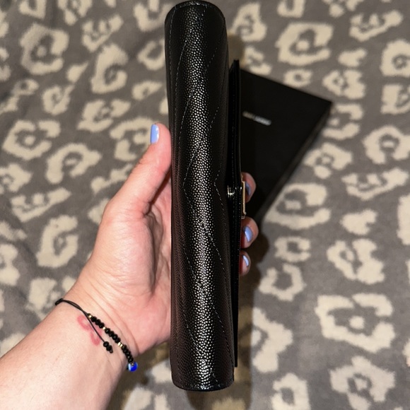 Authentic Saint Laurent YSL Large Grain de Poudre Flap Wallet😍 New 😍 - Picture 10 of 17